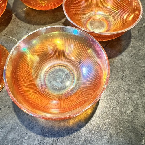 Imperial Carnival Glass ( 6 )Marigold Prism & Daisy Iridenscent Berry Bowls - Picture 9 of 13