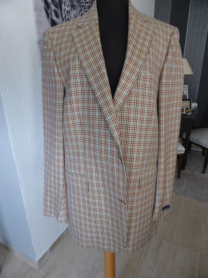 Herren Sakko von Eduard Dressler Glencheck Muster Farbe Beige Gr. 106 NEU - Bild 1 von 1