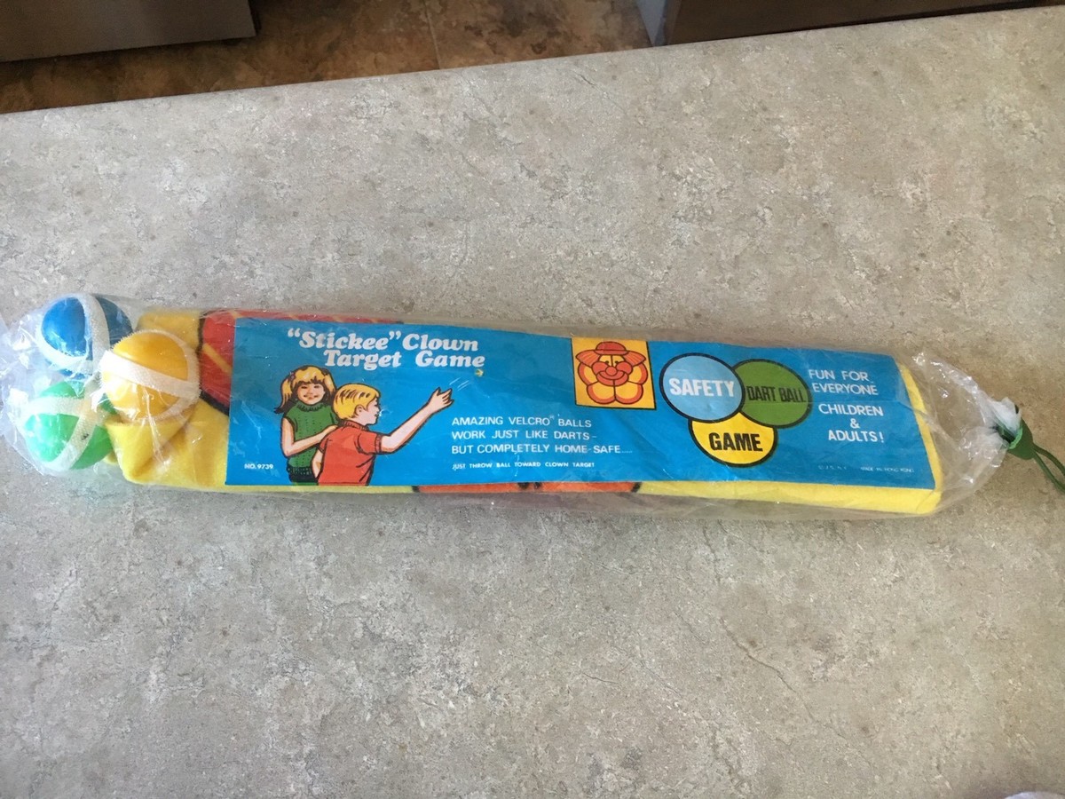 Vintage Stickee Clown Target Game NIP! Dart balls | eBay