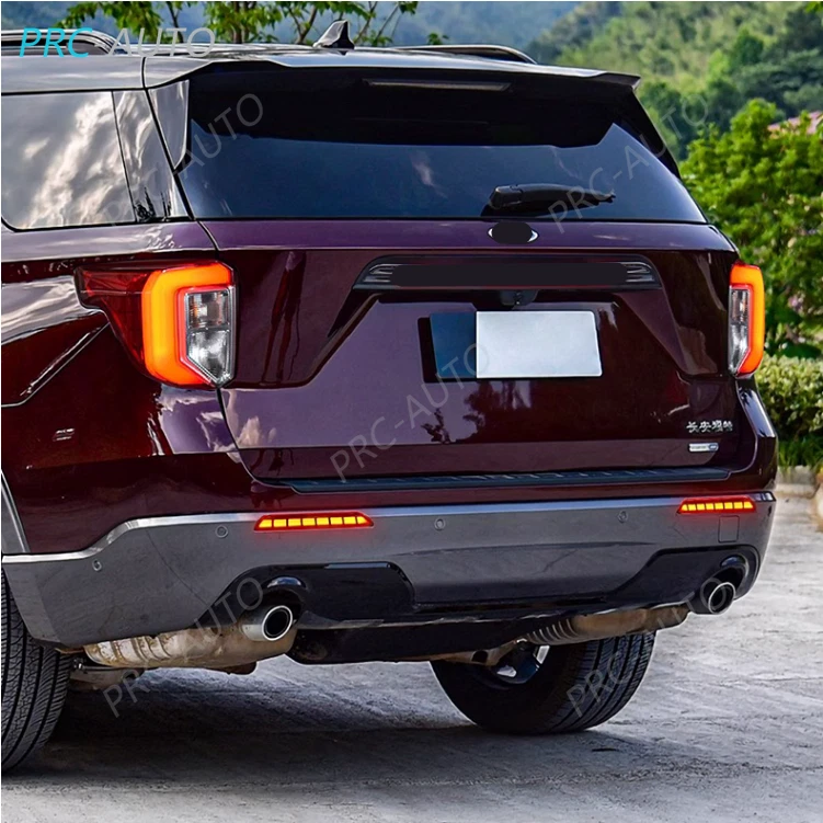 Para Ford Explorer 2020-2024 Cuadrado Parachoques Trasero Decoración Lámpara LED Luz Freno Foto 4 de 4