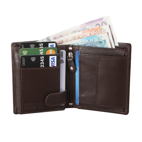 STARHIDE Mens RFID Blocking Genuine VT Leather Small Wallet Coin Card Holder - Picture 2 of 9