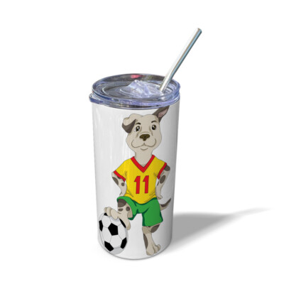 Travel Mug Tumbler Puppy Football Player Sports Football Thermal Coffee Cup