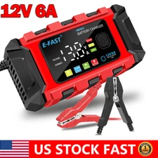 12V 6A Car Battery Charger Tender Maintainer for Trickle Motorcycle LiFePO4 US