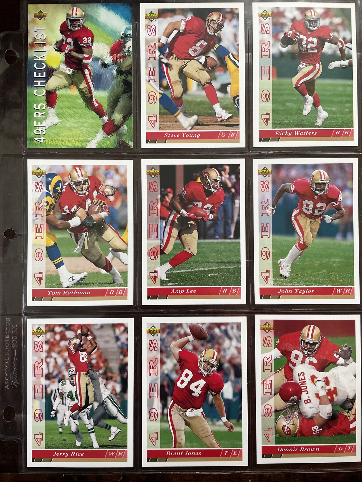 1993 Upper Deck San Francisco 49ers Team Set. 19 Cards. Steve Young, Jerry Rice.