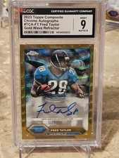 2023 Topps Composite Chrome Fred Taylor True Gold Wave Autograph Auto #18/50