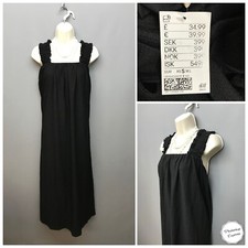 NEW H&M Black Sleeveless Trapeze Dress Small RRP £34.99 Stretch