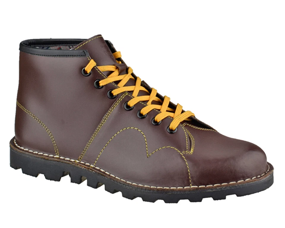 Grafters Leather Monkey Boots Casual Walking Classic Ankle High Work Boots Shoes - Image 3 of 4