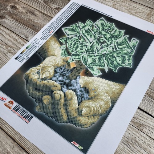 Bead Embroidery Kit Tree Of Money DIY Stamped Bead Needlepoint Beadwork b526 - Picture 15 of 19