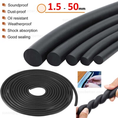 Gummistreifen NBR Gummi Rundschnur Rundschnüre 1-50mm Fugenschnur Dichtung Gummi