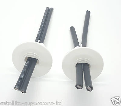 4 escopetas coaxiales dobles blancas y ojales de cable RG6 / TV de orificio ordenado para Sky/Freesat