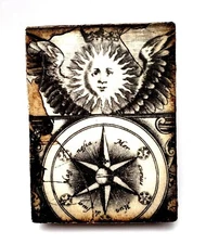 Sid Dickens Memory Tile Block T-128 WINGED SUN Retired Wall Plaque 8" x 6" READ