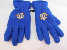 DESIGNER LADIES ROYAL BLUE FLEECE WINTER GLOVES POLYESTER LINING SIZE SMALL