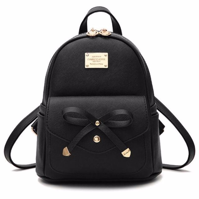 Girls Bowknot Cute Bag PU Leather Backpack Mini Backpack  display picture 1