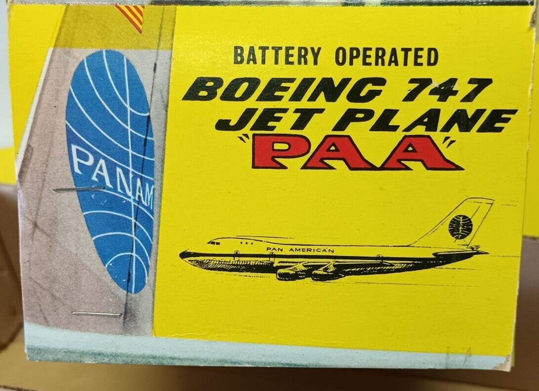 VINTAGE Airplane Toy PAN AM Airline Battery Operated B-747