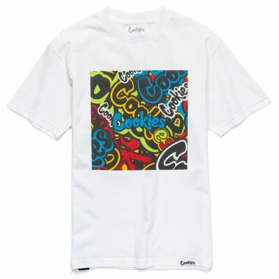 NWT Berner Cookies Clothing SF Stack It Up Multi Box Logo White Tee