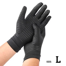 Copper Infused Compression Full Finger Gloves Arthritis Pain/Joint Swelling 