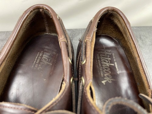 Hitchcock by Sebago Boat Loafers Men 9.5 EEEEE 5E Shoes Brown Leather Slip On - Picture 11 of 15