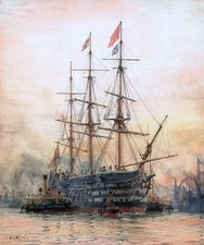 The Last Journey of Victory Painting by William Lionel Wyllie Reproduction