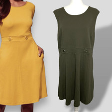 NY&C Olive Green Sleeveless Knit Dress Sz XXL 1X