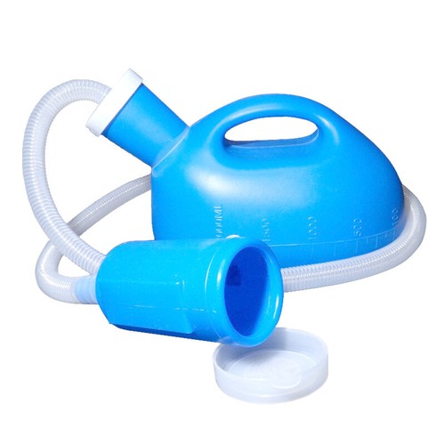 Men Woman Portable Potty Pee Bottle Tube Hospital Blue Urinal Collector 2000ML - Picture 3 of 5
