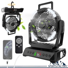 20000mAh Outdoor Portable Camping Fan Rechargeable with Light 8 Speed Remote