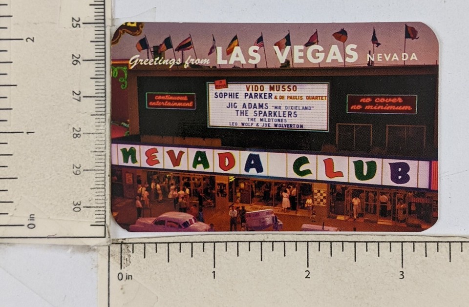 1950s Nevada Club Las Vegas Greetings Vintage Free Souvenir Gift Card