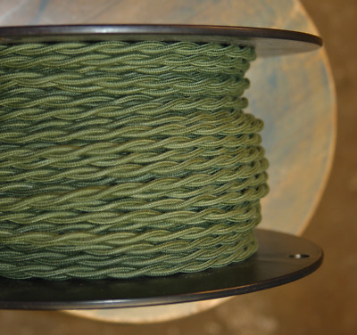 Cloth Covered 2-wire Twisted Pair Cord, Braided in USA, 22 Colors, Per foot
