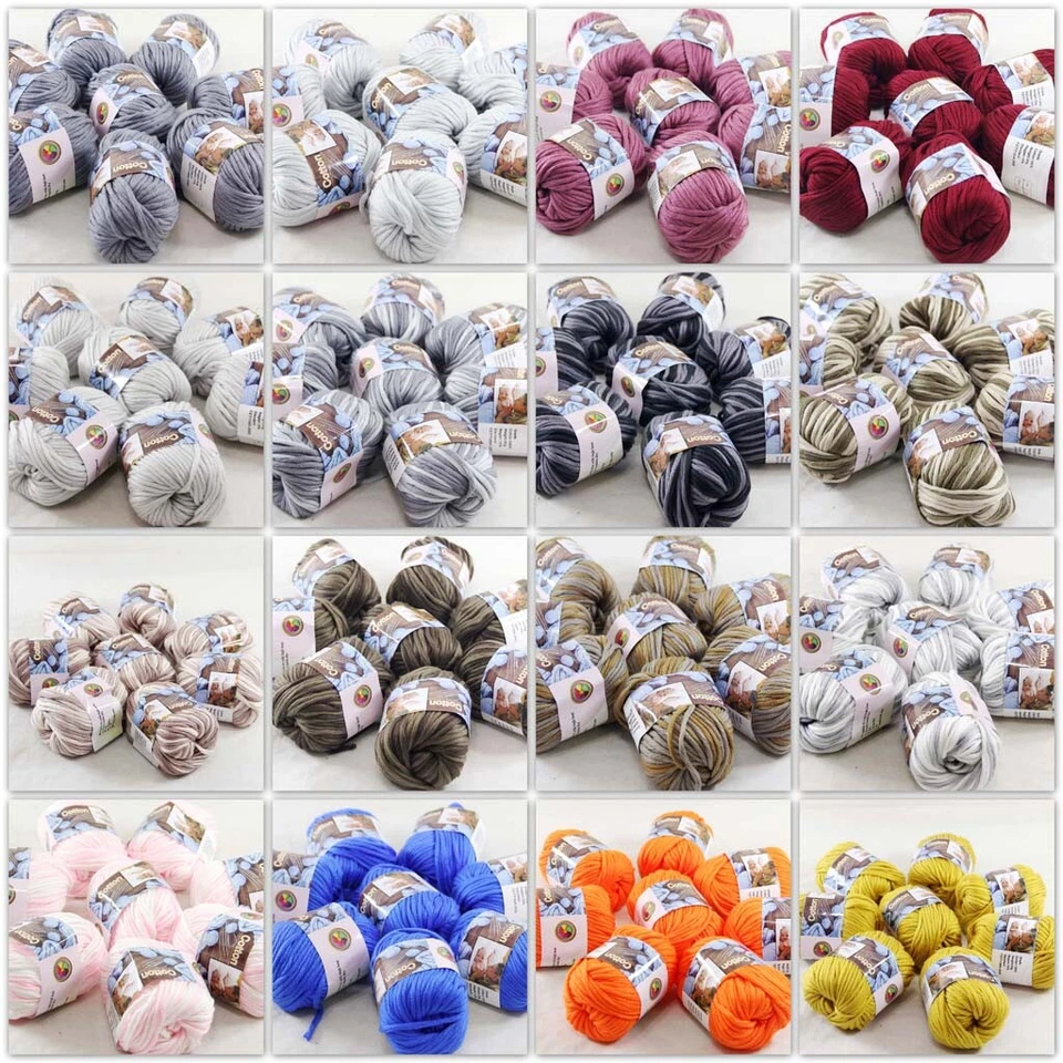 Venta 8 bolas x 50 g algodón súper suave grueso 16 capas hágalo usted mismo mantón envolvente hilo tejido Foto 3 de 4