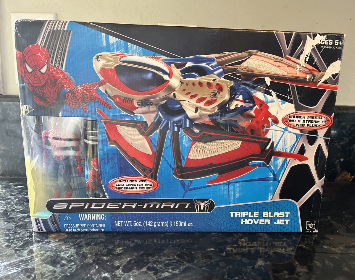 Spiderman Spider manTriple Blast Hover Jet Hasbro 2007