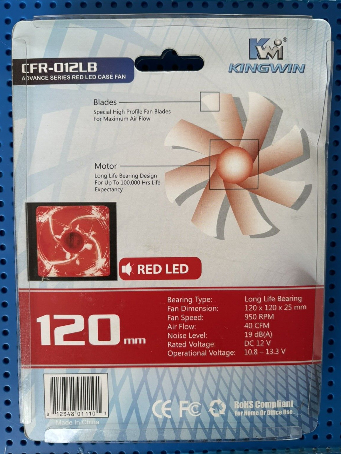 NEW Computer Case Fan Kingwin 120mm CFR012LB