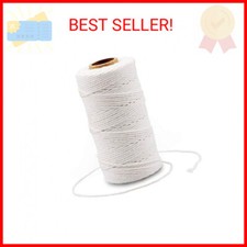 G2PLUS White String, Cotton Bakers Twine  328 Feet 2MM Natural White Cotton Strin