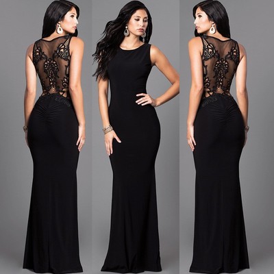 دالسيت ممتاز تدلى abito lungo elegante nero - rentastaffblog.com