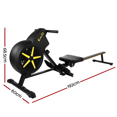 Everfit Rowing Machine Rower Air Resistance Fitness Exercise Home Gym Cardio - Picture 2 of 8