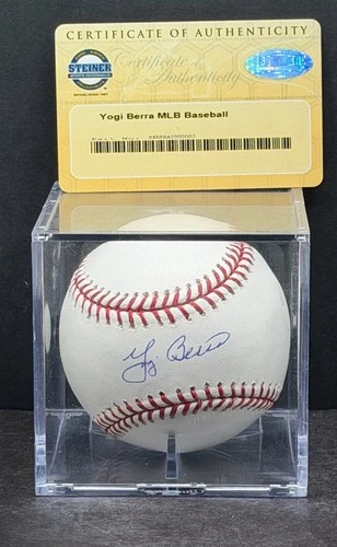 Yogi Berra SIGNED AUTOGRAPHED OMLB Baseball STEINER & MLB AUTH New York Yankees