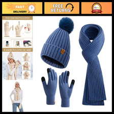 Winter Women's Beanie Hat, Scarf  Gloves Set - Warm Cold Weather Accessories