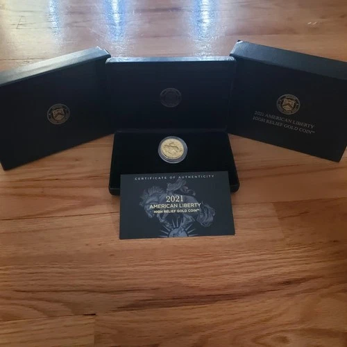 2021-W $100 AMERICAN LIBERTY HIGH RELIEF GOLD PROOF MUSTANG BOX & COA-Repost