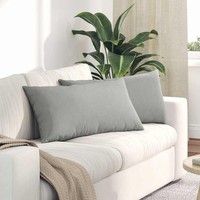 Sofa Kissen 2 Pcs Hellgrau 80 X 40 Cm