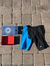 Speedo Jammer Competitive Swimwear Men's Size 26 Black Blue Swimming