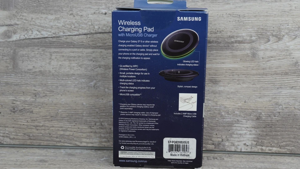 Samsung EP-PG920IBUGUS almofada de carregamento QI sem fio com CARREGADOR MICROUSB preto - Imagem 3 de 4