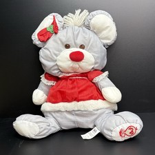 Puffalump Christmas Mouse Red Dress Fisher Price 1988 Plush Toy 1980s