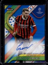 2024-25 Topps Finest UEFA Santiago Gimenez Auto Blue Refractor #/150 Milan