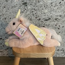 New 14" Pink Plush Unicorn Pegasus Enchanted Adopt a Pet FAO Schwarz Shiny Wings