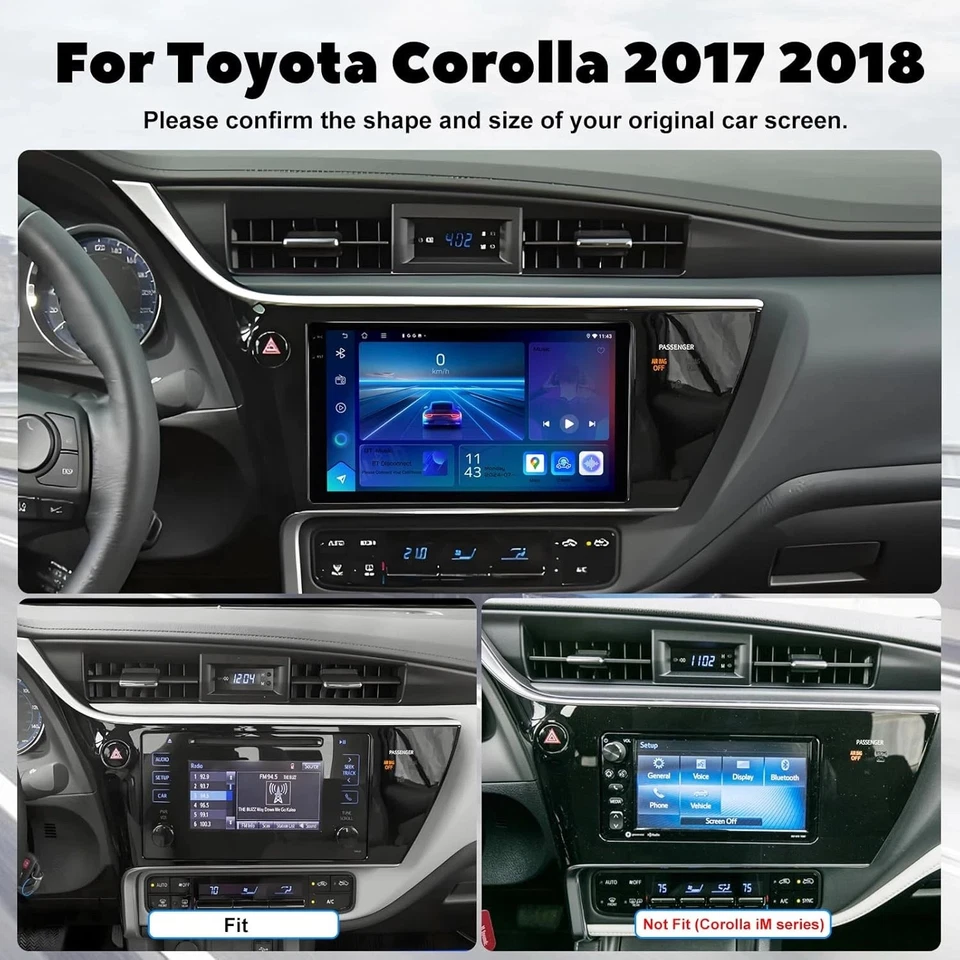 For Toyota Corolla 2017-2018 Android 14 Wireless Carplay Stereo Radio GPS Navi Foto 3 de 4