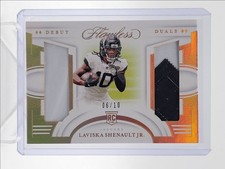 LAVISKA SHENAULT JR. 2020 FLAWLESS DEBUT DUALS ROOKIE PATCH RC /10 Q5692