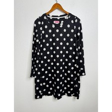 Kate Spade Black Polka Dot Long Sleeve Nightgown Size Small