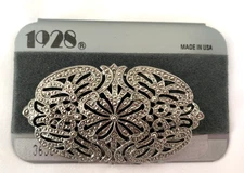Vintage Brooch 1928 Marcasite Large Oval Pin on Original Card