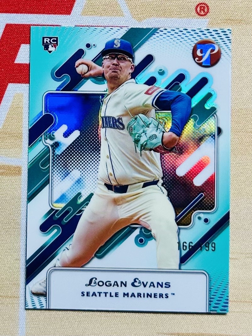 Logan Evans 2025 Topps Pristine #125 Aqua Refractor 166/199 (RC)