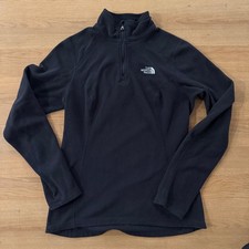 The North Face Fleece Pullover 1/4 Zip Black Womens Small S Long Sleeve