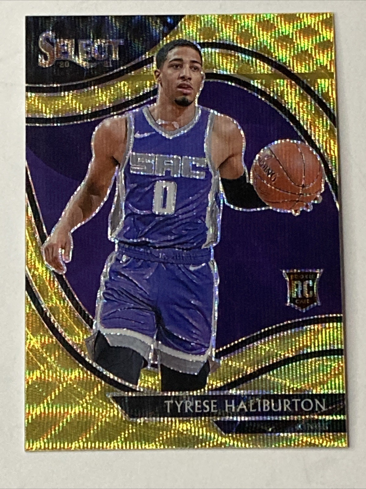 2020 Panini Select Tyrese Haliburton Rookie RC Courtside Gold Wave Prizm