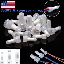 300PCS Closed End Crimp Cap Copper Core Nylon Wire Connectors 22-10AWG Terminals